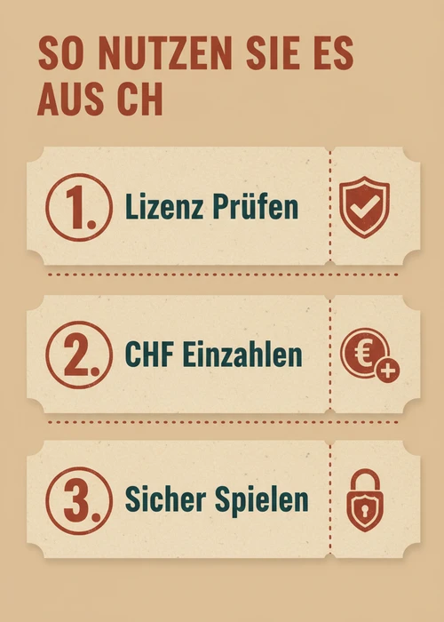 So nutzen Schweizer ein ausländisches Casino: Lizenz prüfen, CHF einzahlen und sicher spielen in drei Schritten.